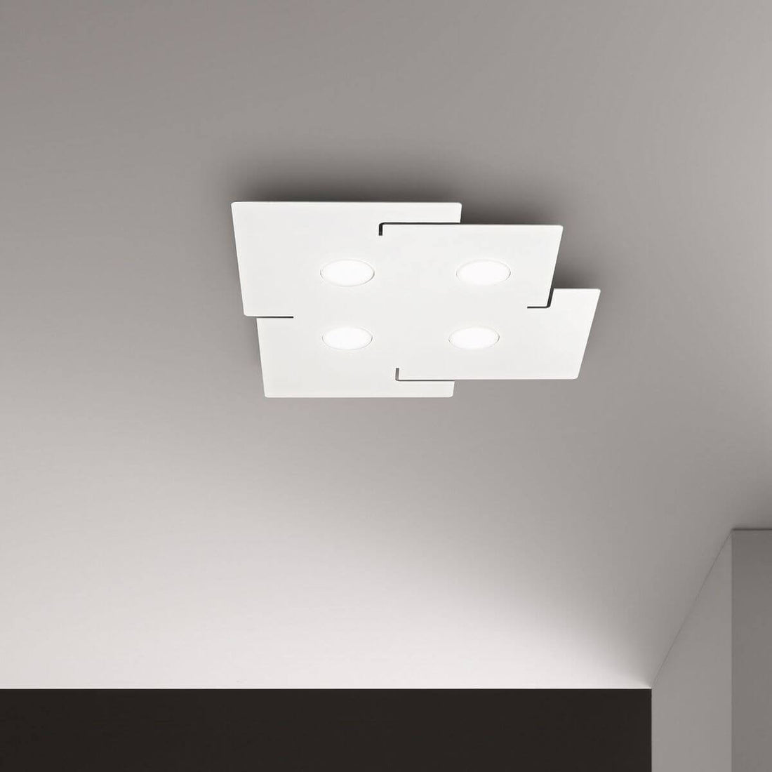 Plafonnier Totem 4 lumières blanc