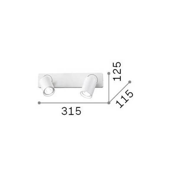 Applique murale Rudy 2 lumières noire (229034)