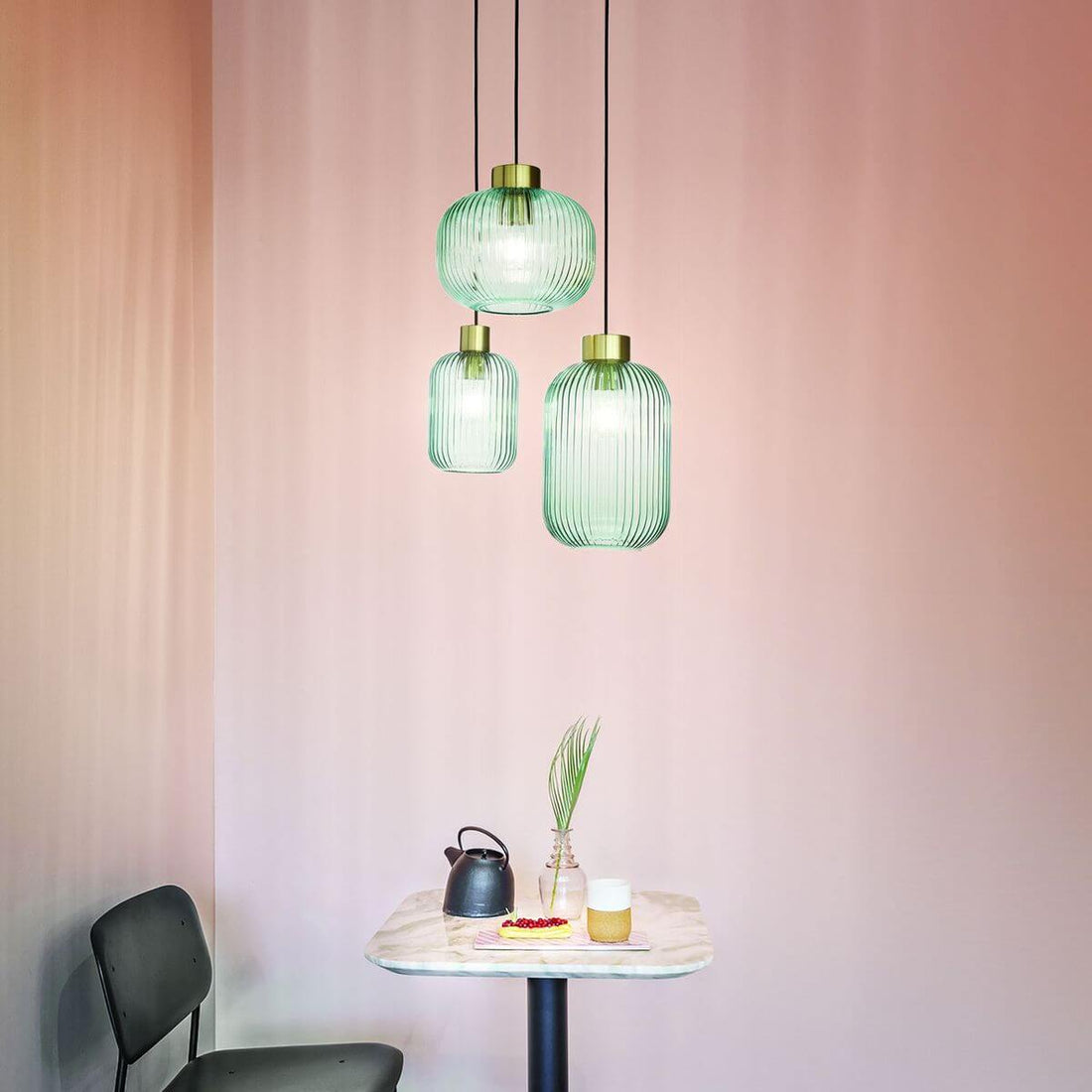 Suspension Mint verte, verre, Ø 24 cm