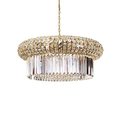 Suspension Nabucco 16 lumières dorée, verre