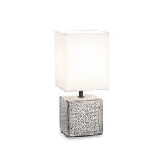 Lampe à poser Kali blanche, tissu, H 18,5 cm