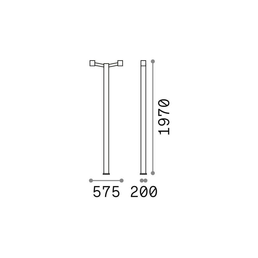Lampadaire extérieur Clio 2 lumières blanc