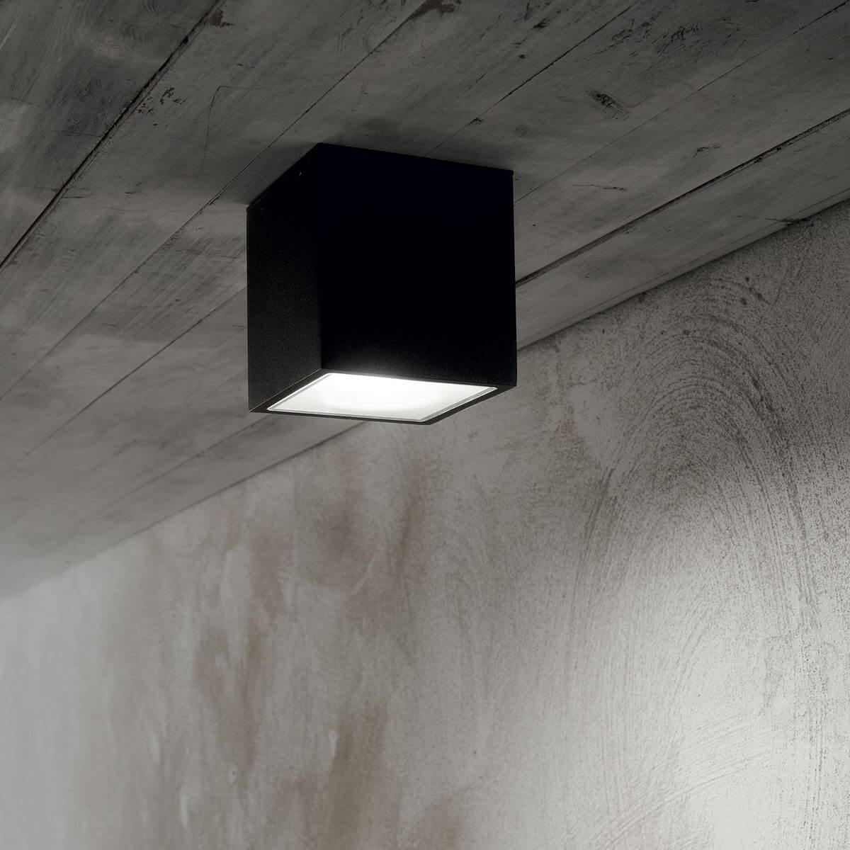 Plafonnier extérieur Techo noir, verre, L 9 cm