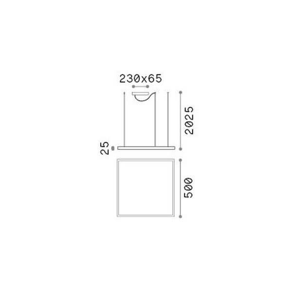 Suspension Oracle Slim noire, L 50 cm