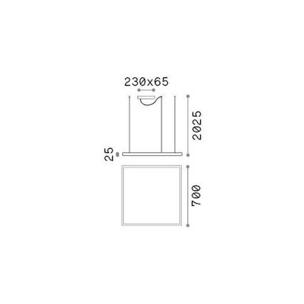 Suspension Oracle Slim blanche, L 70 cm