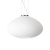 Suspension Plisse chromée, verre, Ø 45 cm