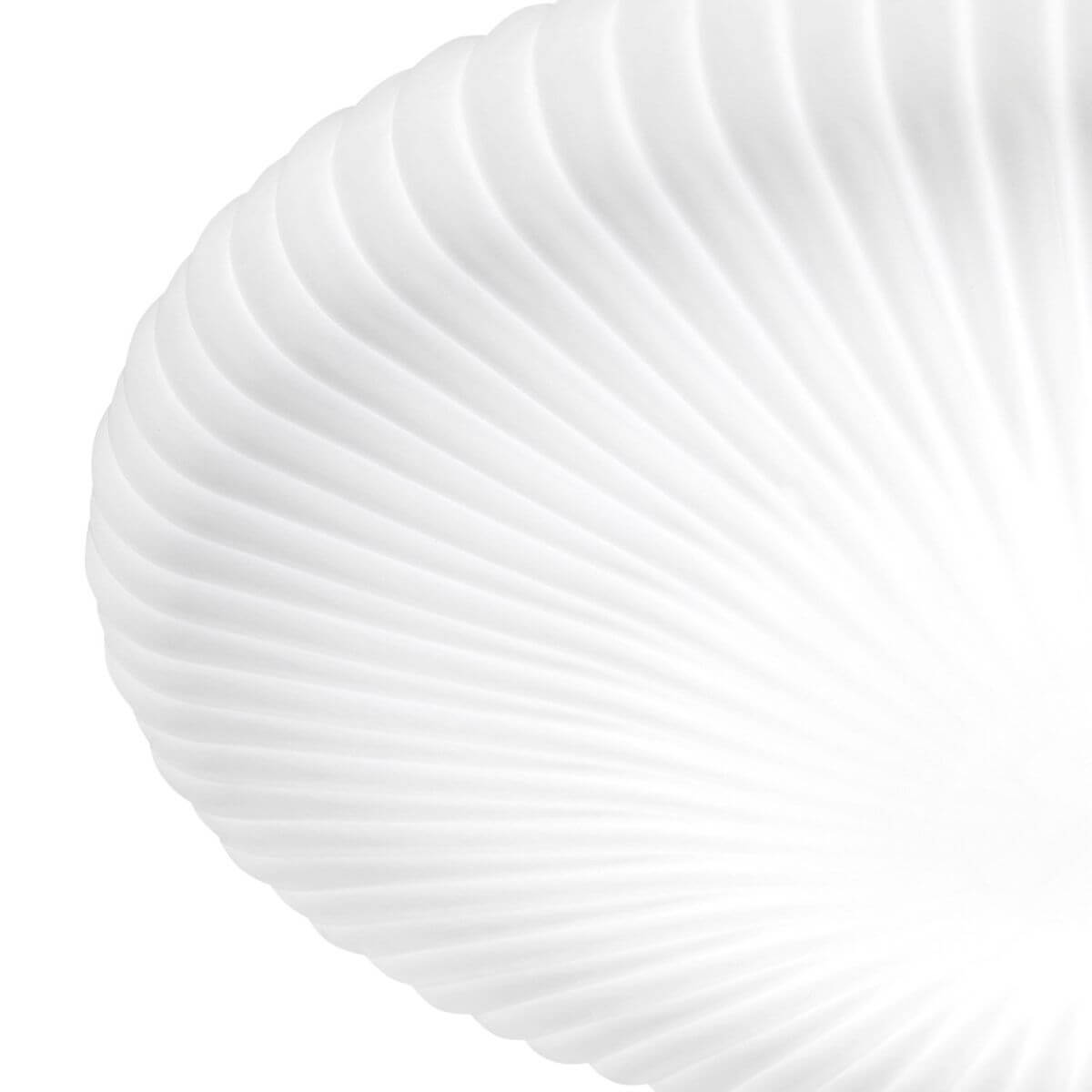 Détail de la finition en verre strié, nervures rayonnantes du diffuseur bombé