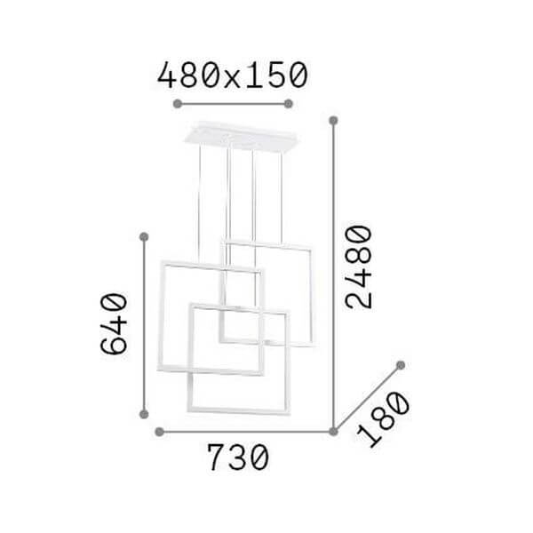 Suspension Frame noire, L 72,8 cm