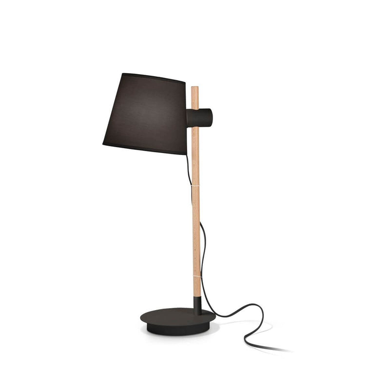 Lampe à poser Axel noire, bois
