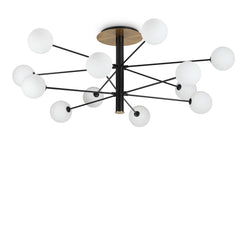 Plafonnier Cosmopolitan 12 lumières noir, verre