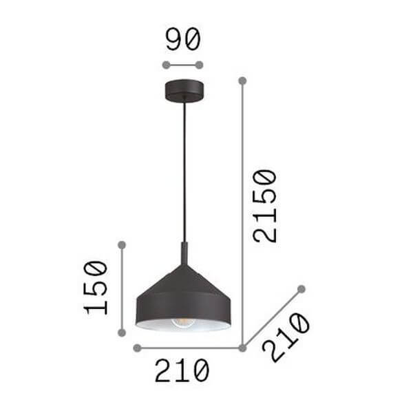 Suspension Yurta noire, Ø 21 cm