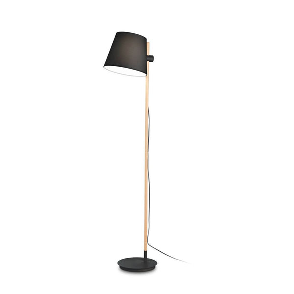 Lampadaire Axel noir, bois