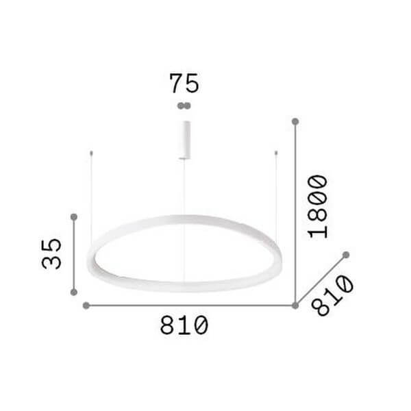 Suspension Gemini noire, L 81 cm (304724)