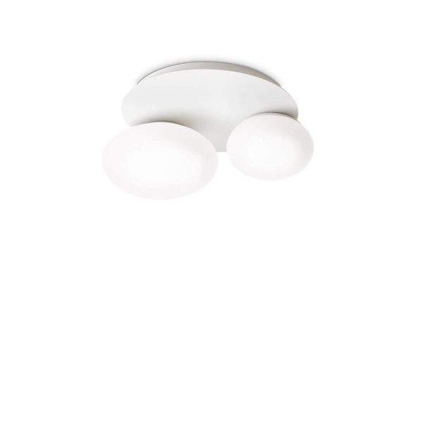 Plafonnier Ninfea 2 lumières blanc, verre