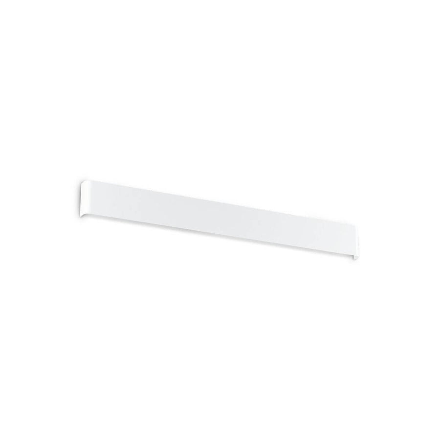 Vue de face du bandeau blanc rectangulaire, applique murale seule sur fond neutre