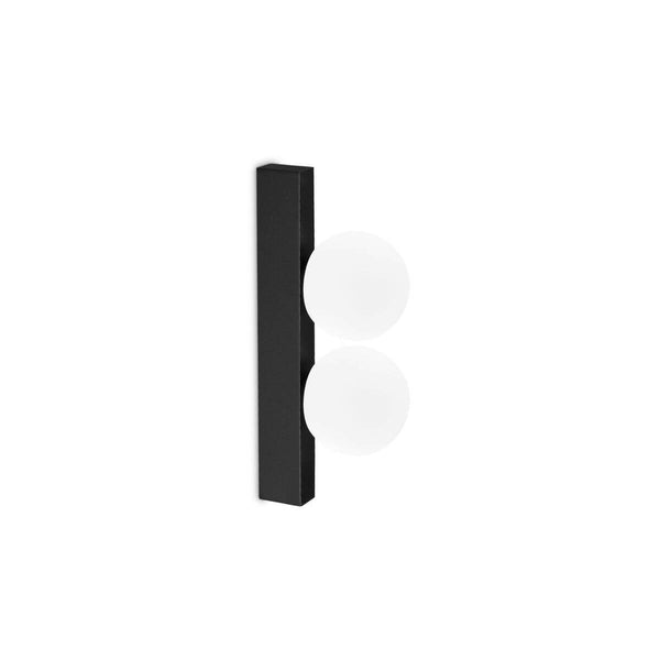 Applique murale Ping Pong noire, verre