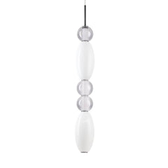 Suspension Lumiere blanche, verre, H 108,3 cm