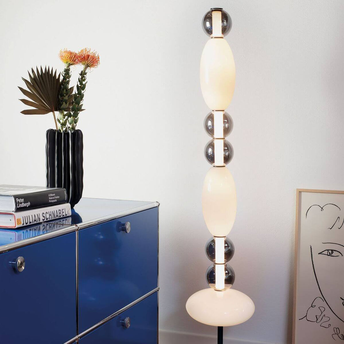 Lampadaire Lumiere blanc, verre