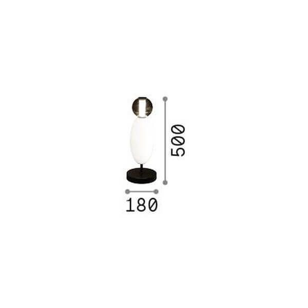 Schéma de dimensions : hauteur 500 mm et largeur 180 mm du luminaire.