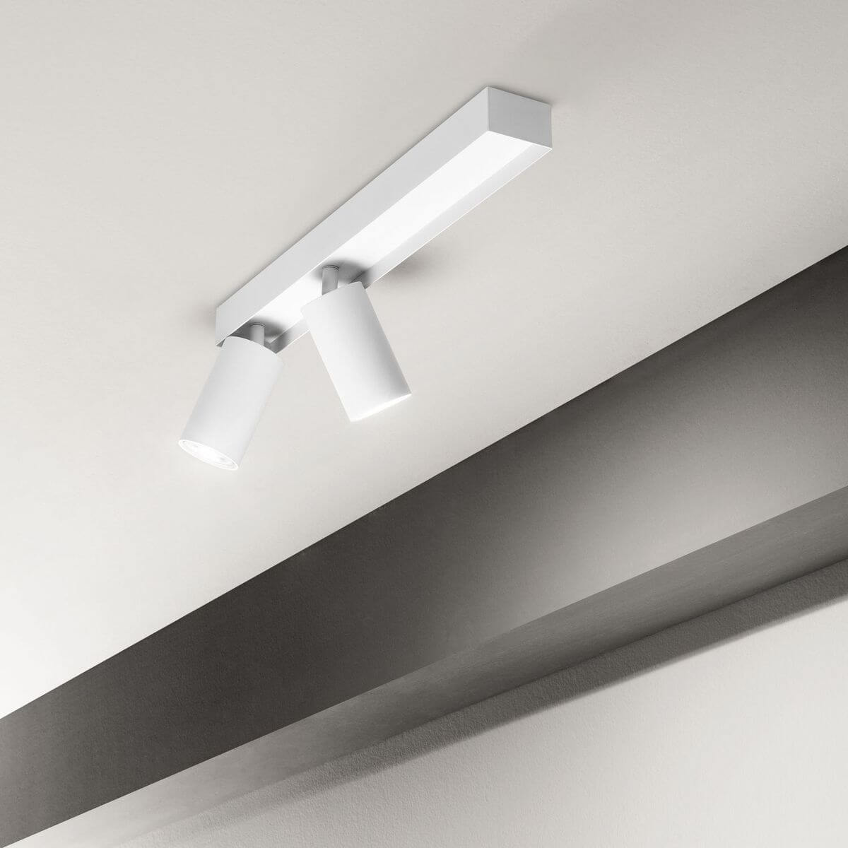 Plafonnier Profilo 2 lumières blanc