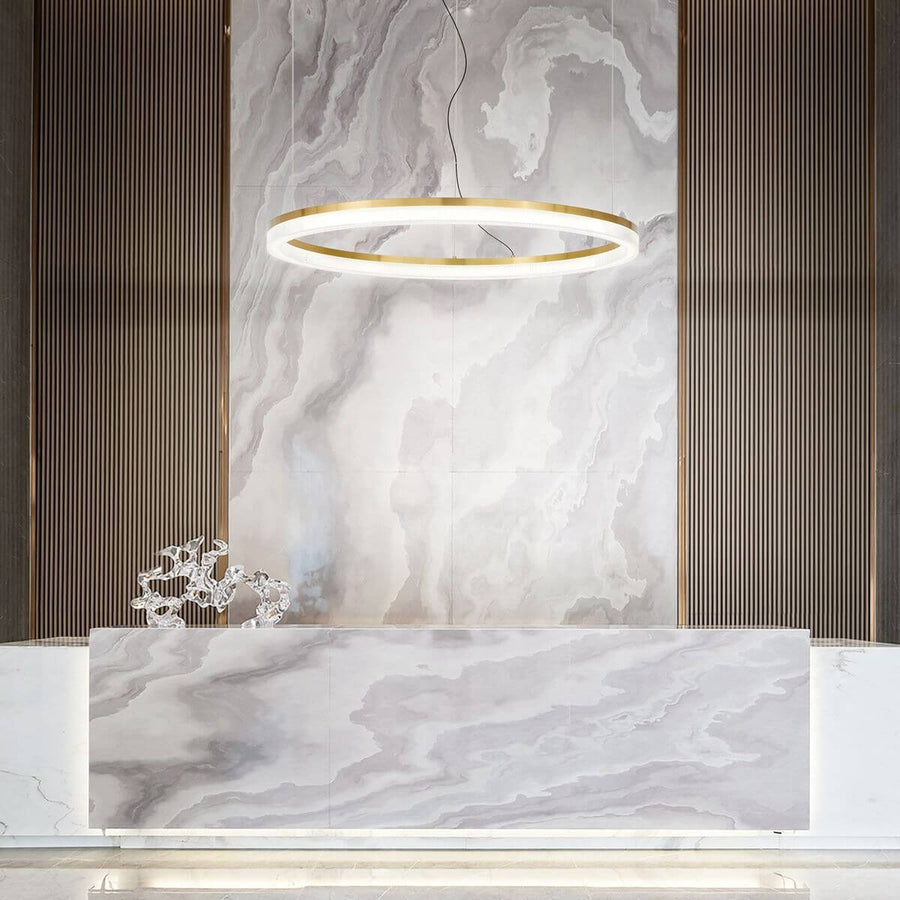 Suspension Crown laiton, verre, Ø 80 cm