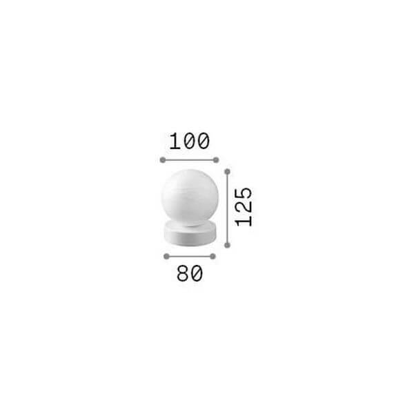 Schéma technique : largeur 100 mm, hauteur 125 mm et base 80 mm.