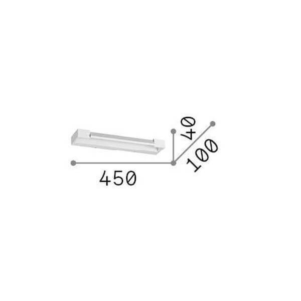 Schéma coté : 450 de large, 100 de profondeur, 40 de haut.