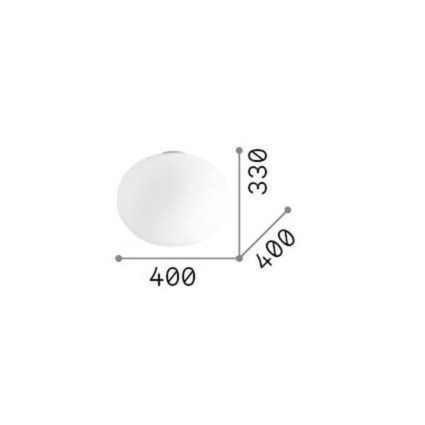 Schéma de dimensions du plafonnier : diamètre 400 mm et hauteur 330 mm.