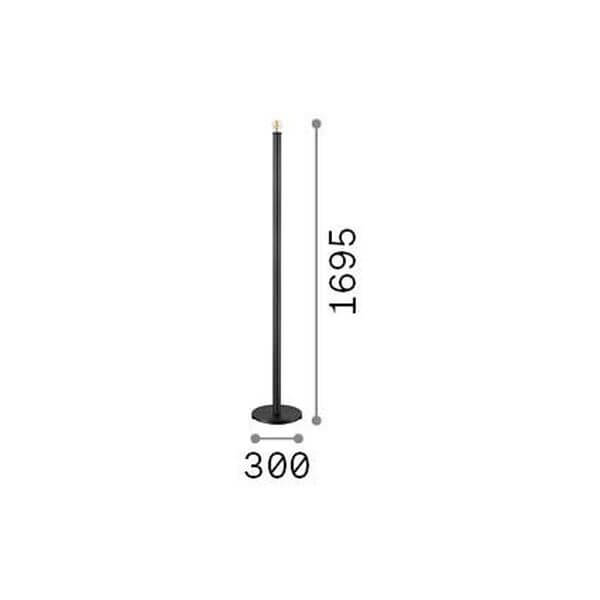 Schéma coté du lampadaire : hauteur 1695 mm et base de 300 mm