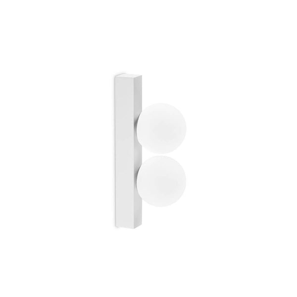 Applique murale Ping Pong blanche, verre
