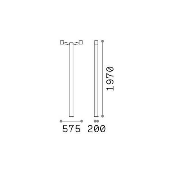 Lampadaire extérieur Clio 2 lumières marron