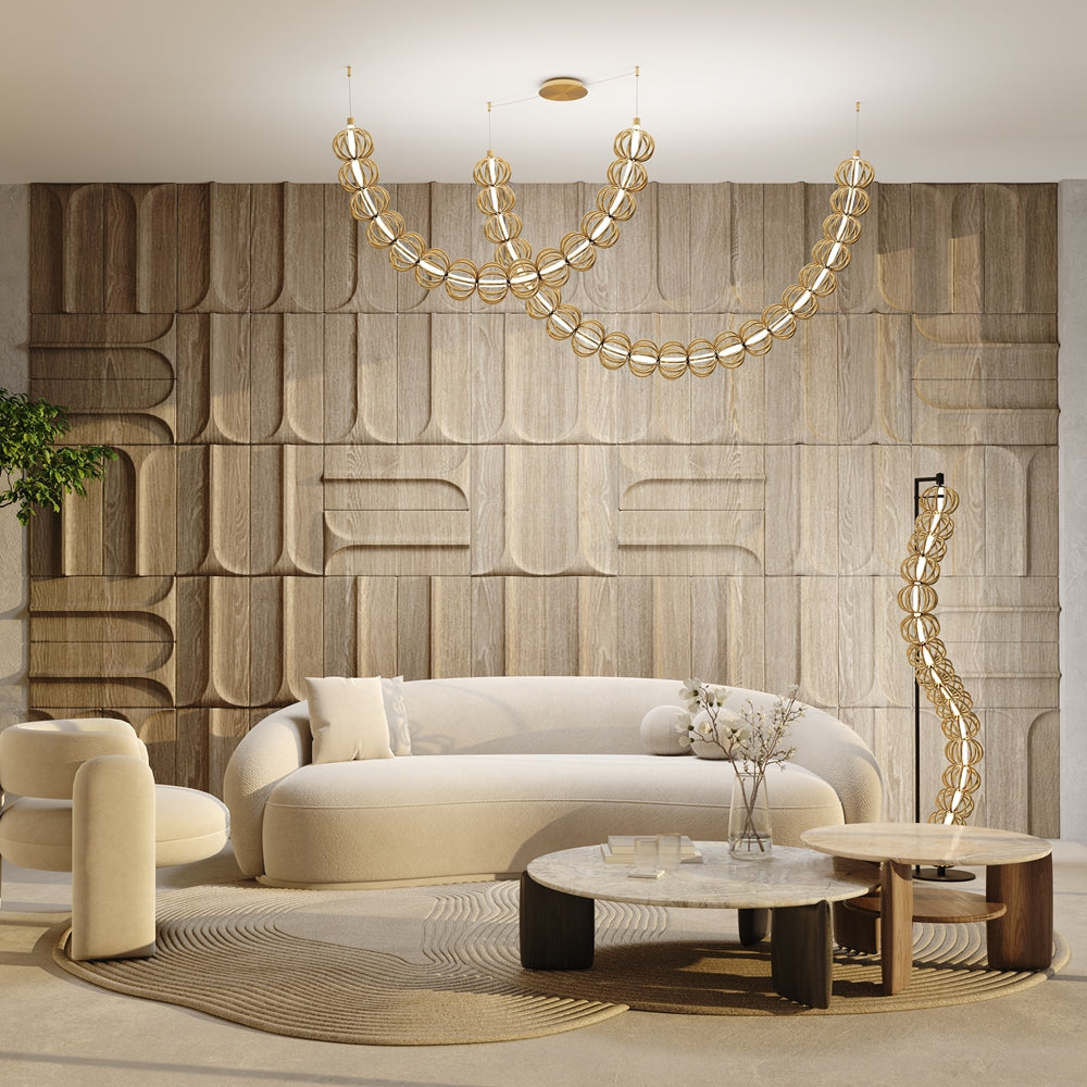 Golden Cage Suspension luminaire doré