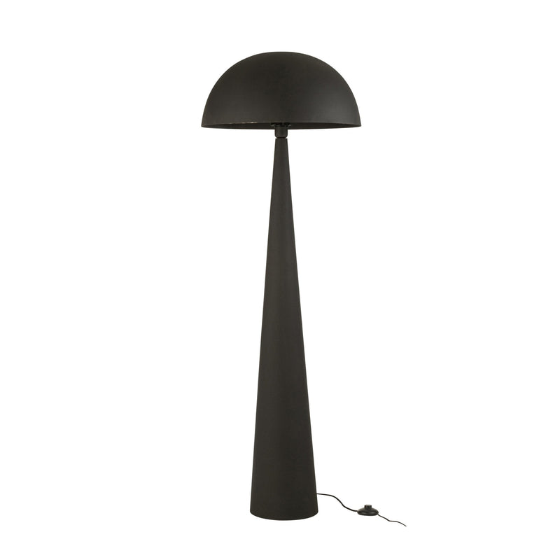 Lampadaire champignon en métal noir mat