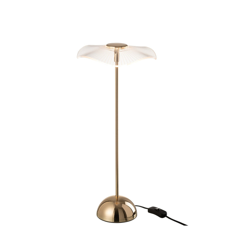 Lampe à poser LED fleur en métal doré, grand modèle