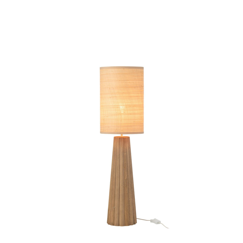 Lampe à poser Parapluie en bois d'ailante naturel, petit modèle