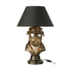 Lampe à poser bouledogue en polyrésine marron antique