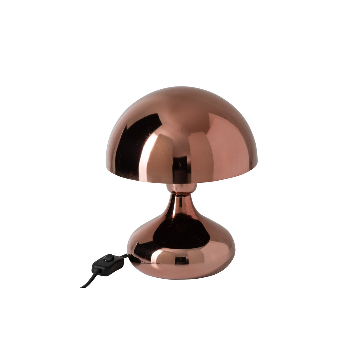 Lampe à poser champignon en métal brillant
