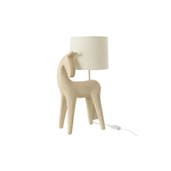 Lampe à poser cheval en résine beige