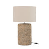 Lampe à poser en béton tressé et coton naturel, grand modèle