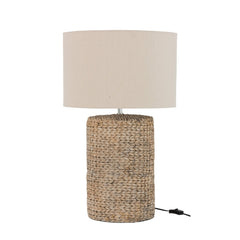 Lampe à poser en béton tressé et coton naturel, grand modèle