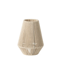 Lampe à poser en corde de coton grège