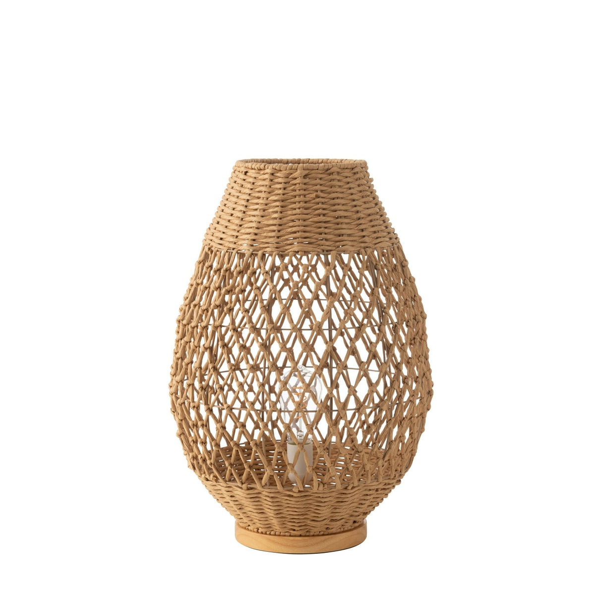 Lampe à poser en métal torsadé naturel foncé, grand modèle