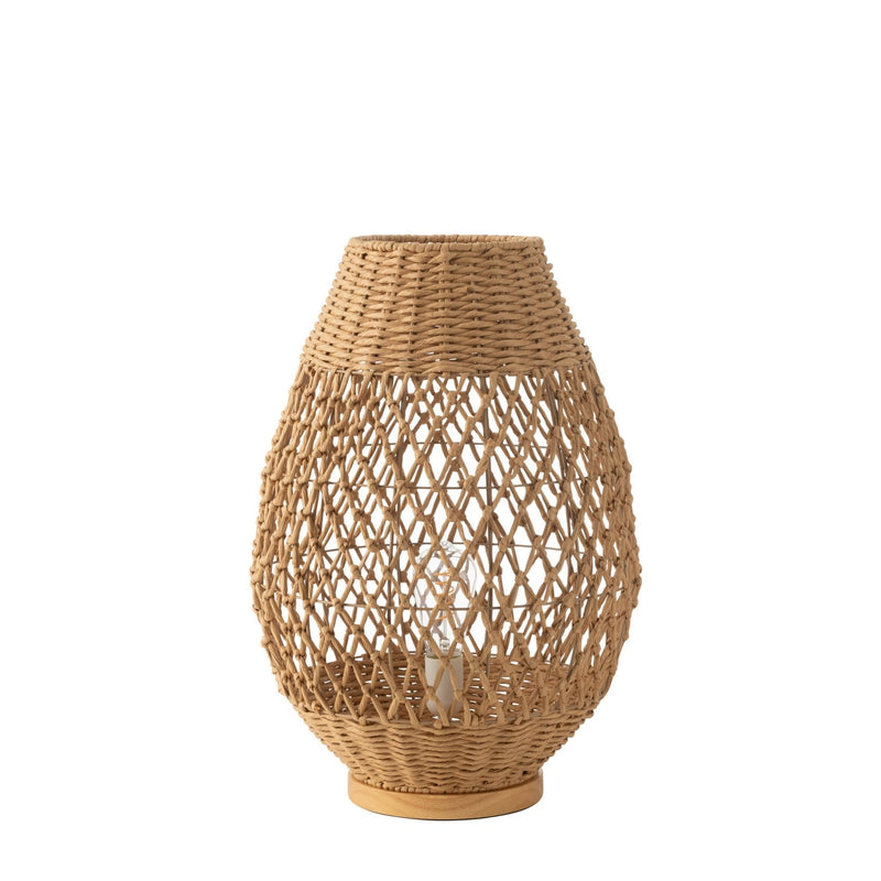 Lampe à poser en métal torsadé naturel foncé, grand modèle