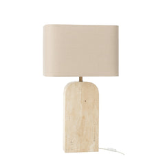 Lampe à poser en travertin beige