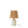 Lampe à poser rayée en céramique naturel et blanc, petit modèle