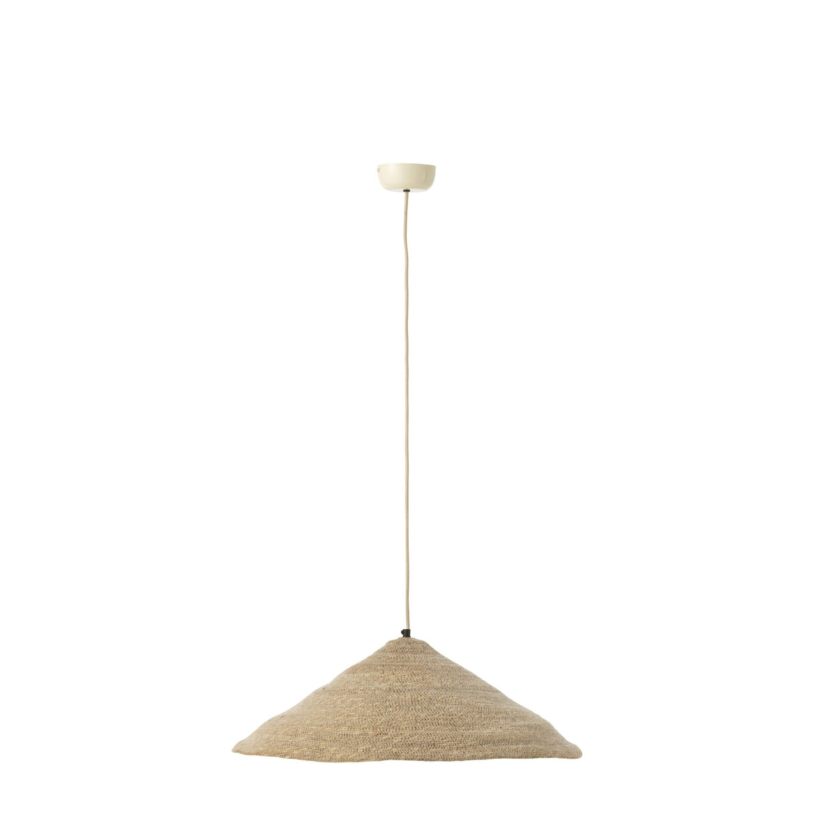 Suspension chapeau Moonj en jonc clair naturel, petit modèle