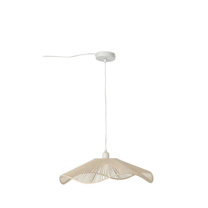 Suspension en corde de lin grège, H 13 cm