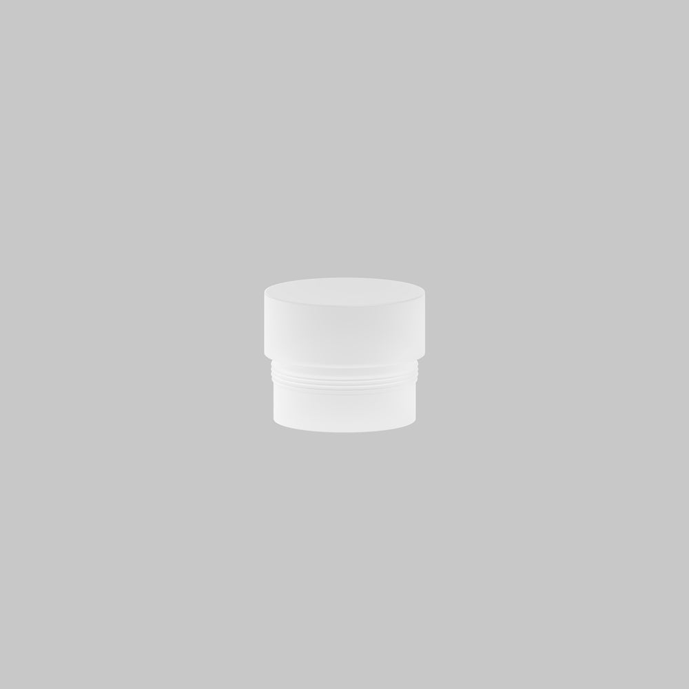 Spot blanc compact présenté de face sur fond gris neutre