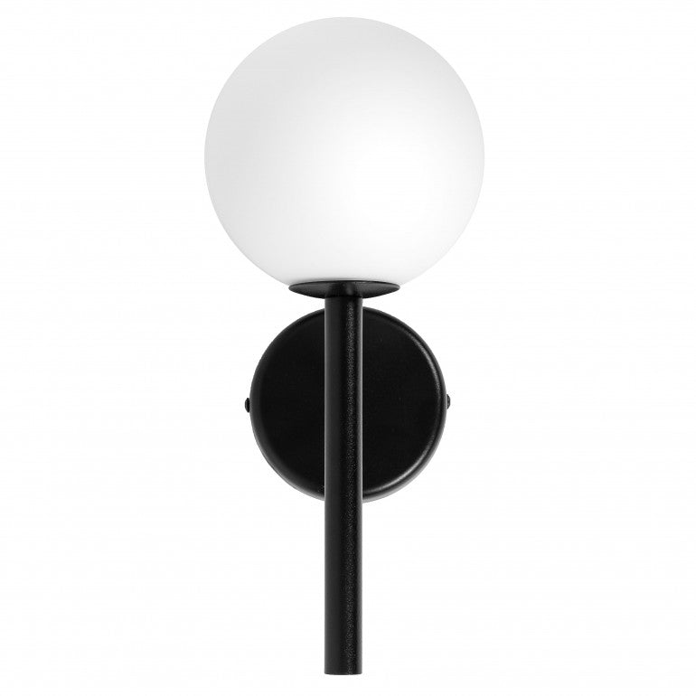 Vue de face du modèle noir, tige verticale et platine de fixation circulaire.