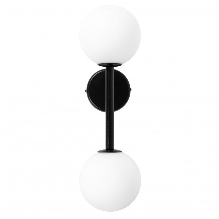Vue de profil du modèle noir avec platine murale ronde
